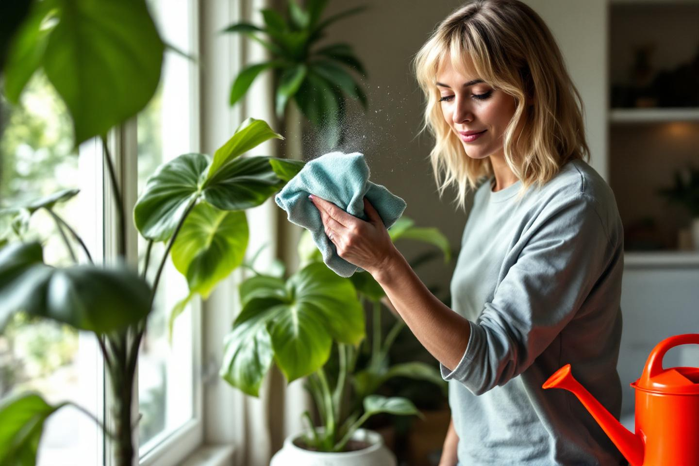 Attention à la poussière sur vos plantes : cette technique surprenante booste leur santé sans aucun produit !