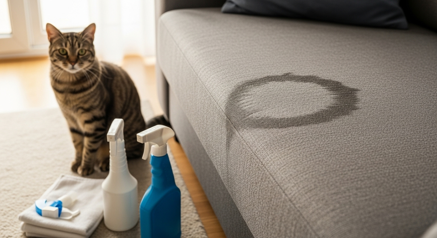 Vous pensiez résoudre le problème… mais vos gestes font revenir le pipi de chat encore plus vite et les odeurs restent !