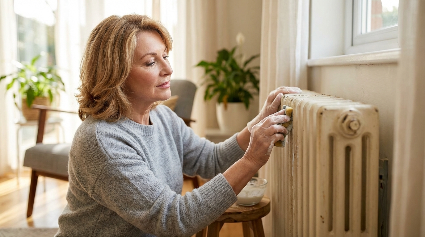 Mon radiateur jauni partait à la poubelle : cette pâte maison lui a redonné sa blancheur en 30 minutes.