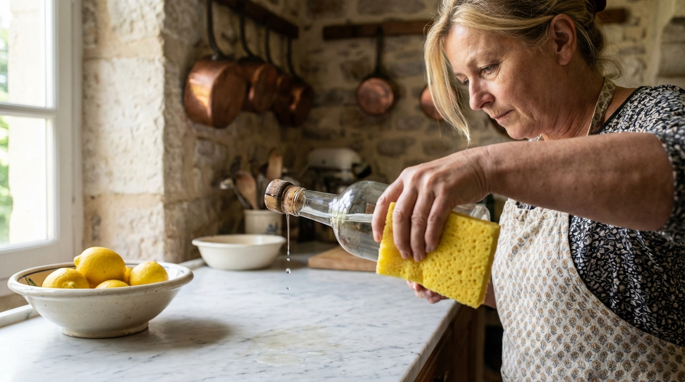 Ce réflexe courant avec le vinaigre blanc détruit silencieusement vos plus belles surfaces : l’erreur fatale que tout le monde commet