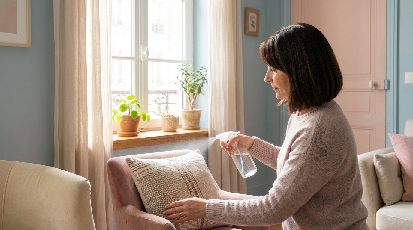 Oubliez les désodorisants chimiques : cette astuce oubliée purifie radicalement vos textiles sans le moindre lavage