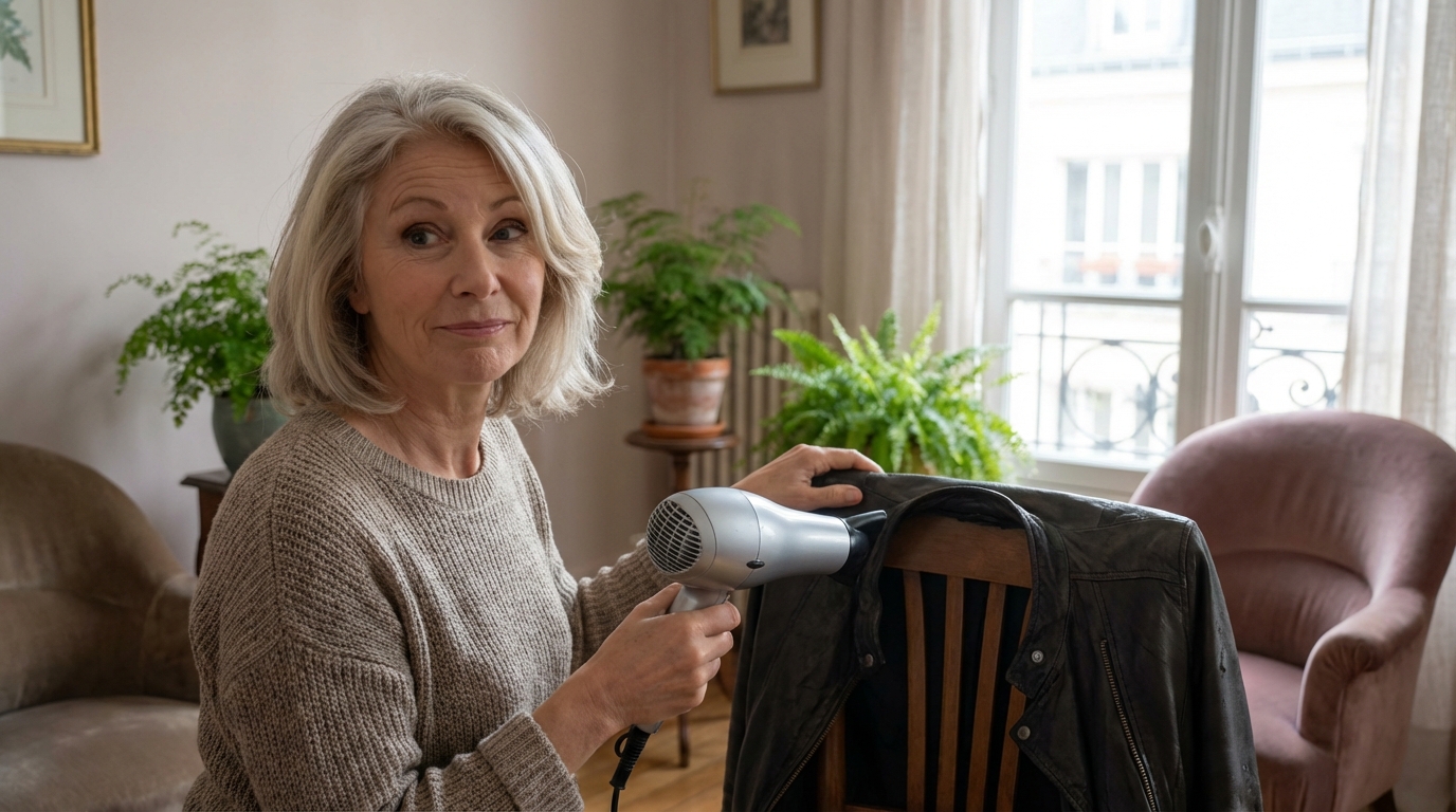 J’ai failli ruiner mon blouson en cuir après une averse : un seul produit du placard a tout sauvé