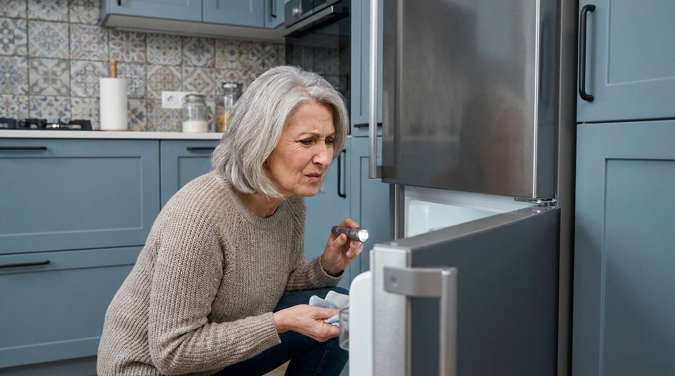 Je récurais l’intérieur de mon frigo chaque semaine : le jour où un réparateur m’a fait toucher un endroit que je n’avais jamais vu, j’ai compris d’où venait l’odeur