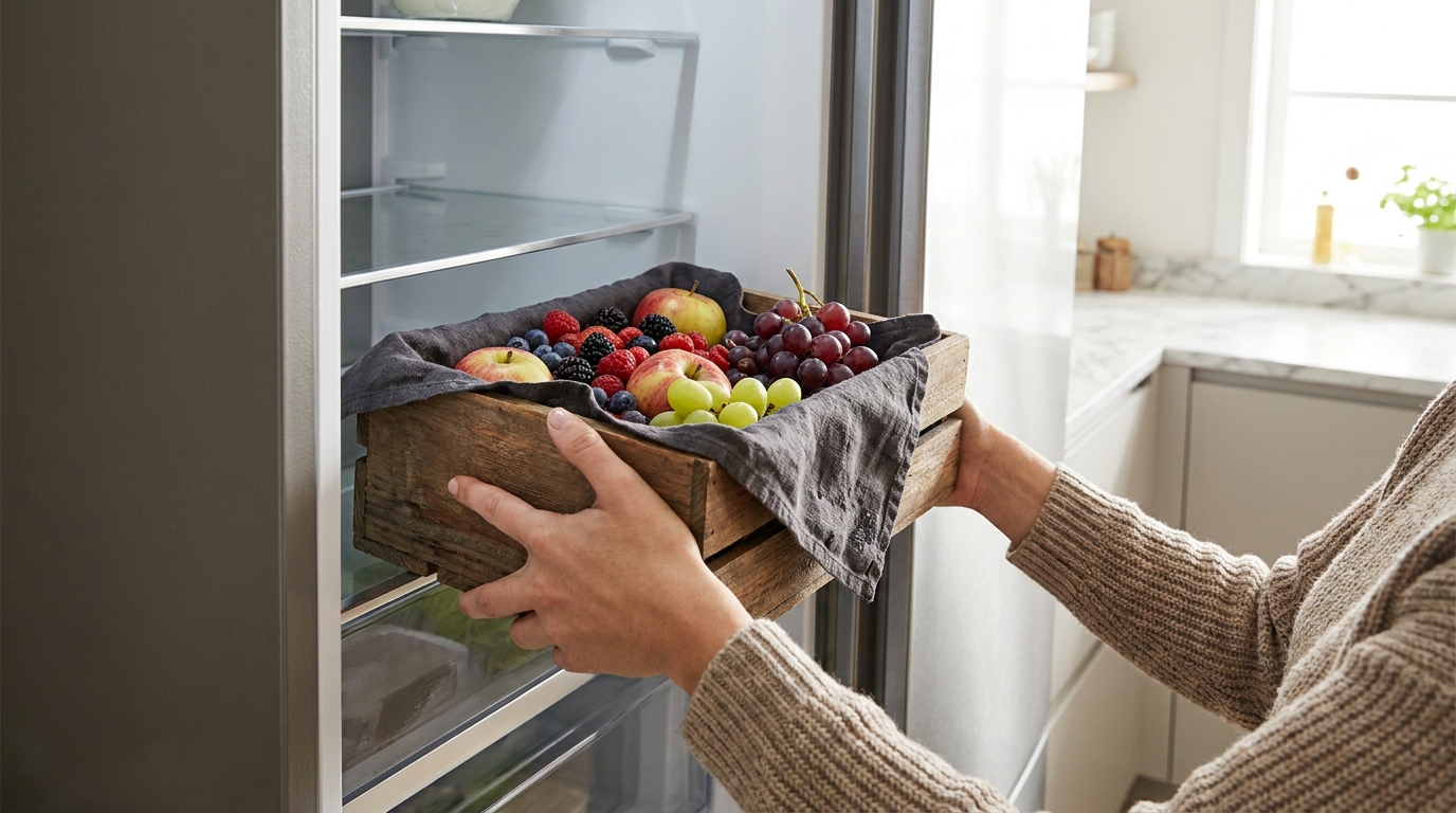 Mon père a toujours rangé ses fruits sans bac dans le frigo : j’ai ri pendant des années avant de comprendre pourquoi il avait raison