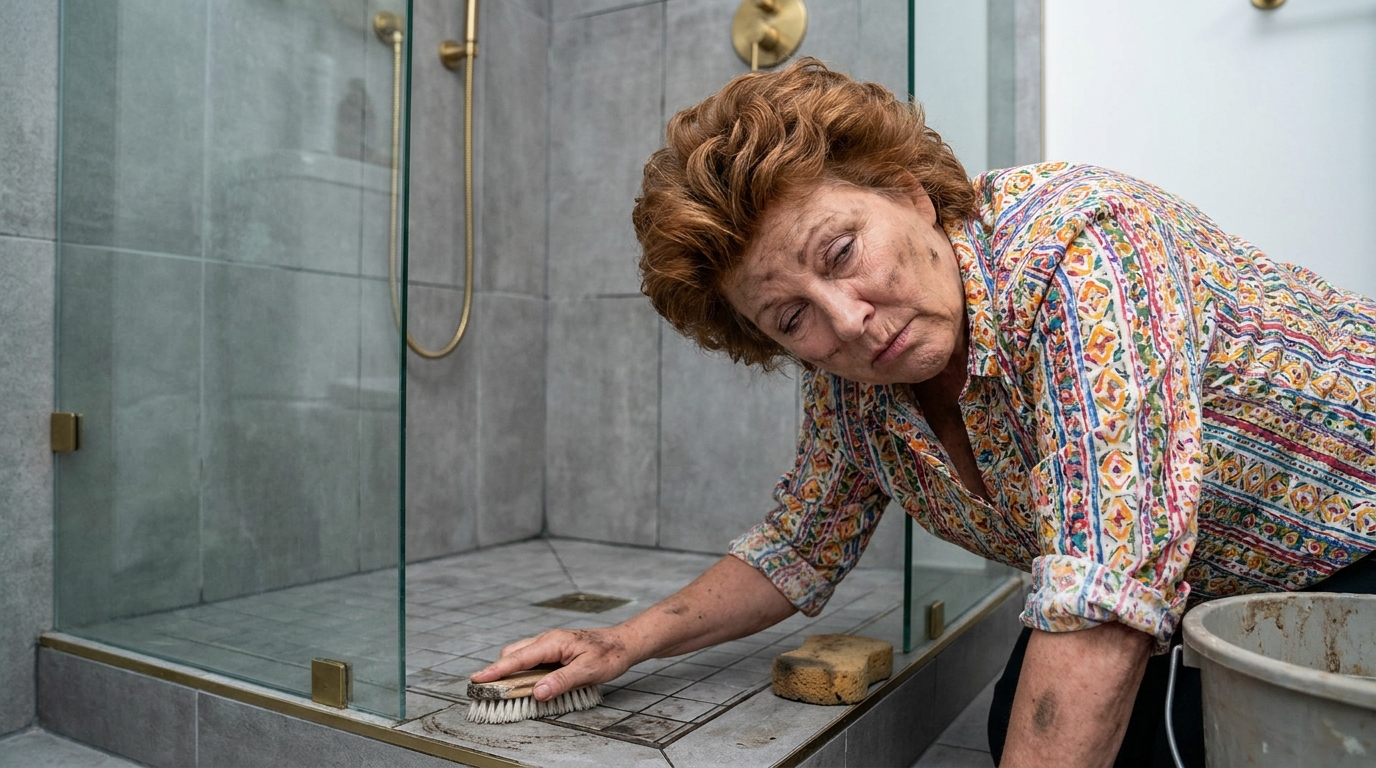 Arrêtez de vous épuiser à frotter la douche : ce détournement miraculeux blanchit vos joints instantanément