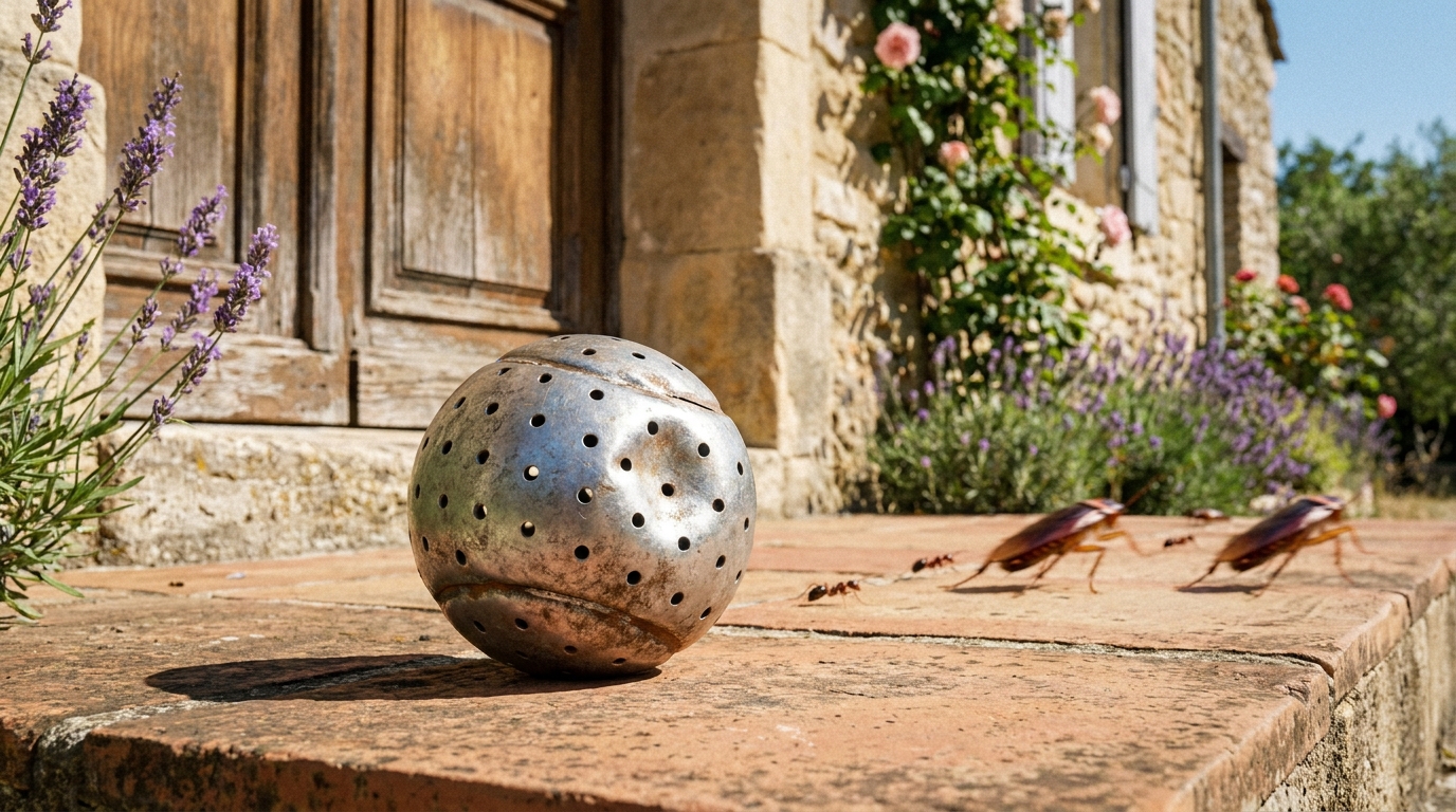 Depuis que je glisse cette petite boule argentée aux entrées de la maison, plus aucun insecte ne s’invite chez moi