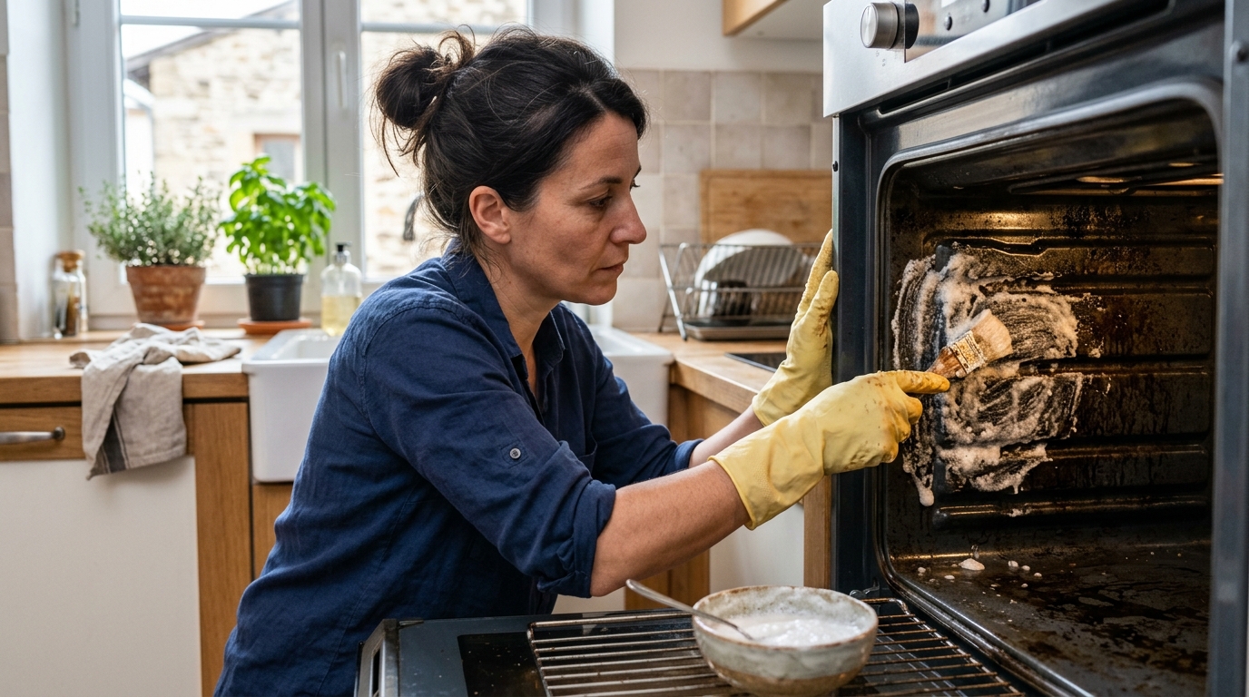 Je récurais mon four encrassé avec des sprays hors de prix : un soir chez ma grand-mère, j’ai vu ce qu’elle étalait sur les parois du sien