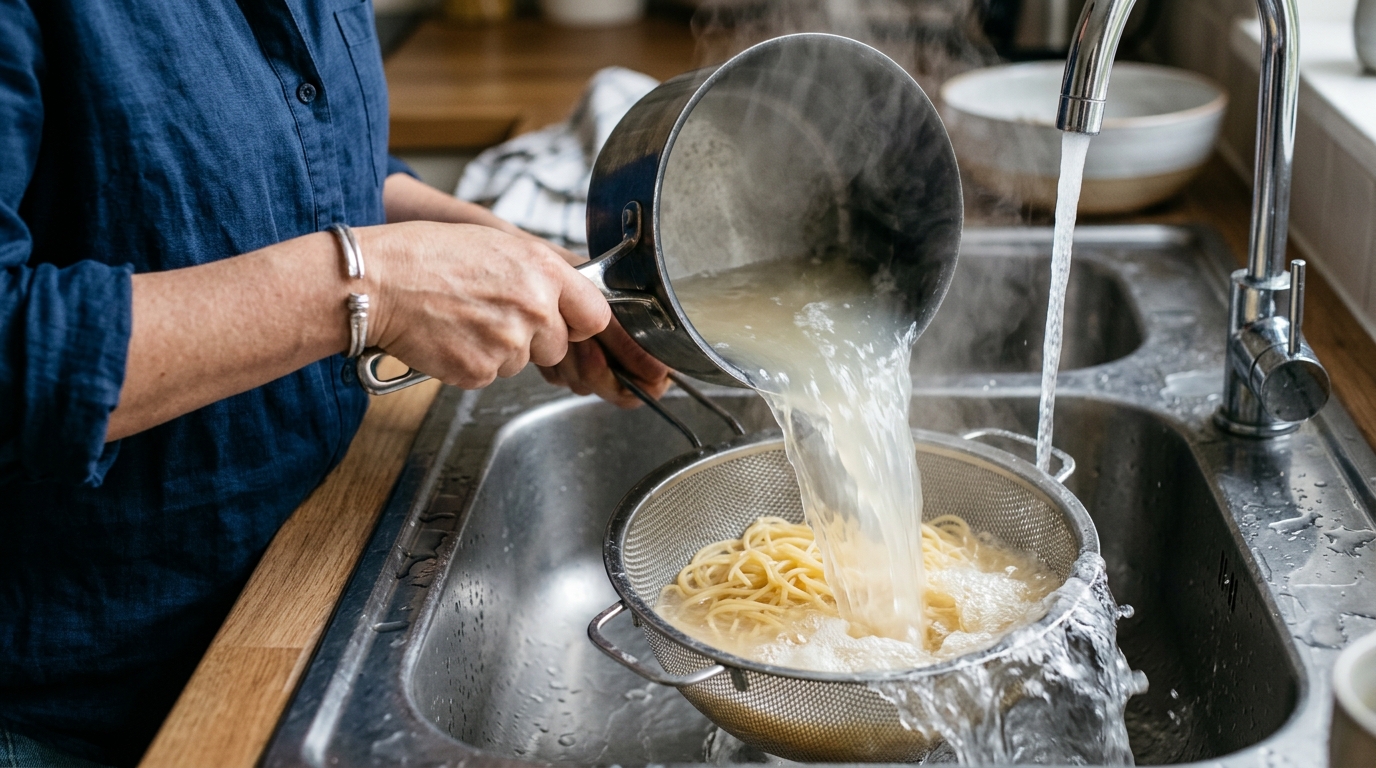 Chaque casserole de pâtes renferme un ingrédient que les chefs ne jettent jamais : voici les 3 usages exacts qu’on m’a révélés