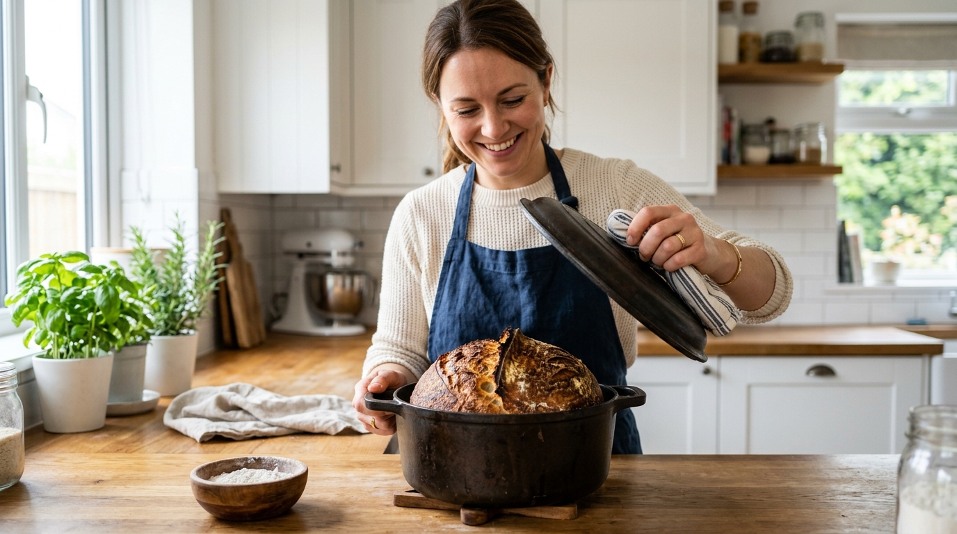 J’ai fait lever ma pâte à pain toute une nuit avant de la cuire dans une cocotte : mon boulanger a cassé la croûte et m’a demandé mon fournisseur de farine