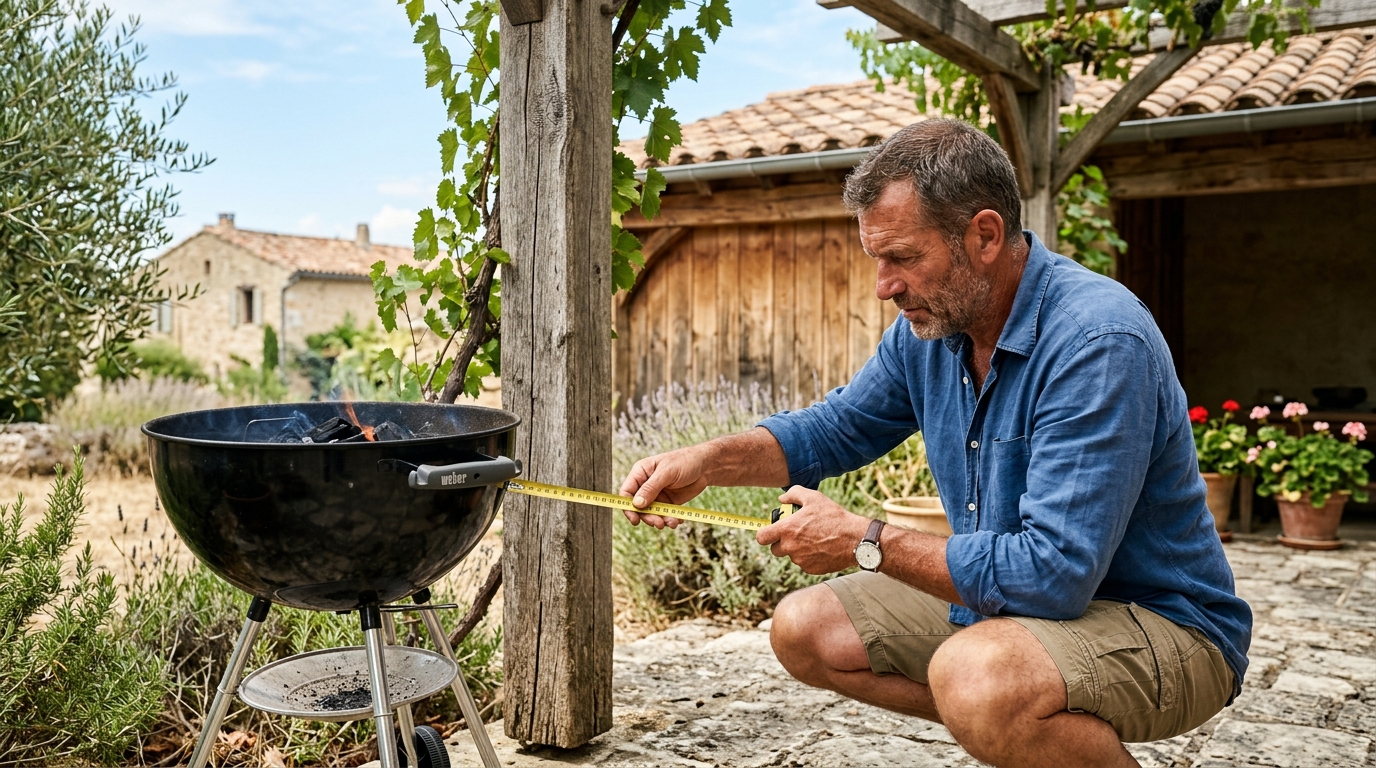 J’ai posé mon barbecue au coin de la terrasse juste par commodité : le jour où un pompier l’a vu, il a mesuré quelque chose avant de me parler